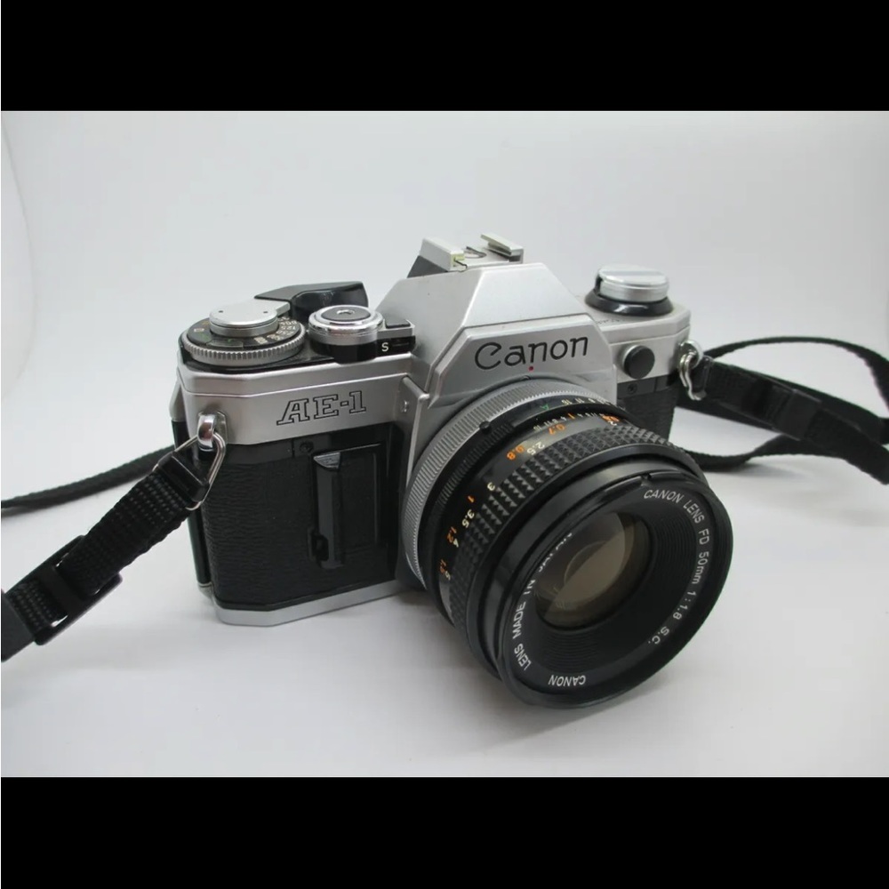 Canon AE-1 35mm SLR Film Camera with Canon 50mm f/1.8 FD Lens - WORKING PERFECT!